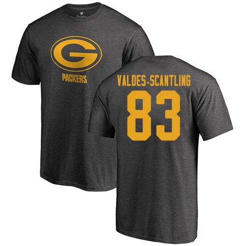 Men Green Bay Packers Ash #83 Valdes-Scantling Marquez One Color Nike NFL T Shirt->nfl t-shirts->Sports Accessory